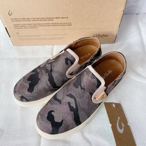 Olukai Pehuea Pa'i Womens Soft Pink/Ke Au Camo Slip-on Shoe Loafer US 6 - Picture 2 of 8